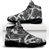 Aotearoa Maori Kowhaiwhai Sneakers J13 Kiwikiwi Puhoro and Patiki LT9 Grey - Polynesian Pride