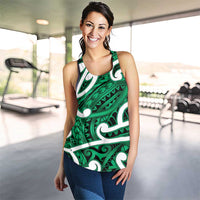 Aotearoa Maori Kowhaiwhai Women Racerback Tank Kakariki Puhoro and Patiki