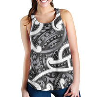 Aotearoa Maori Kowhaiwhai Women Racerback Tank Kiwikiwi Puhoro and Patiki