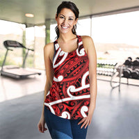 Aotearoa Maori Kowhaiwhai Women Racerback Tank Whero Puhoro and Patiki