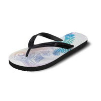 Aotearoa Maori Sea Animals Tribal Flip Flops Manta Ray and Shark Moko Pattern Sweet Pastel