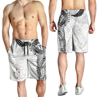 Aotearoa Volleyball Shorts for Men Silver Ferns and Maori Tribal White
