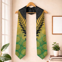 Australia New Zealand Rugby Graduation Stole Gradient Aboriginal Wallabies and Maori Black Fern - Polynesian Pride
