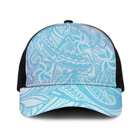 Baby Blue Gradient Polynesia Baseball Net Cap Hawaiian Tribal Hammerhead Shark Tattoo LT14 One Size Black Baby Blue - Polynesian Pride