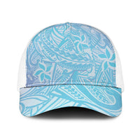 Baby Blue Gradient Polynesia Baseball Net Cap Hawaiian Tribal Hammerhead Shark Tattoo LT14 One Size White Baby Blue - Polynesian Pride