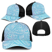 Baby Blue Gradient Polynesia Baseball Net Cap Hawaiian Tribal Hammerhead Shark Tattoo LT14 - Polynesian Pride