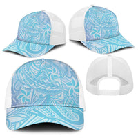 Baby Blue Gradient Polynesia Baseball Net Cap Hawaiian Tribal Hammerhead Shark Tattoo LT14 - Polynesian Pride