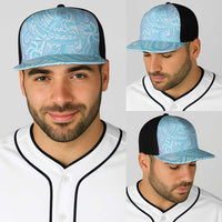 Baby Blue Gradient Polynesia Baseball Net Cap Hawaiian Tribal Hammerhead Shark Tattoo LT14 - Polynesian Pride