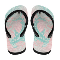 Baby Pink Gradient Polynesia Flip Flops Hawaiian Tribal Hammerhead Shark Tattoo LT14 - Polynesian Pride