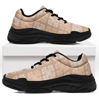 Beige Palaka Quilt Hawaii Chunky Sneakers Traditional Hawaii-plaid Pattern LT14 Beige - Polynesian Pride