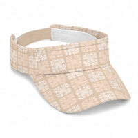 Beige Palaka Quilt Hawaii Sun Visor Cap Traditional Hawaii-plaid Pattern LT14 Universal Fit Beige - Polynesian Pride