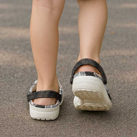 Black and Beige Hawaii Shell Lei Clogs Shoes Hawaiian Sunrise Shell Hebrew Cone Plumeria - Polynesian Pride