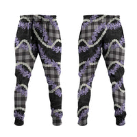 Black Hawaii Palaka Honohono Pikake Jogger Pants Hawaiian Orchid Lei Polynesian Pattern - Polynesian Pride