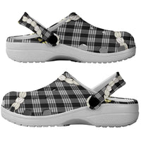Black Palaka Hawaii Clogs Shoes Kukui Nut Pikake Lei Hawaiian Tapa Pattern - Polynesian Pride