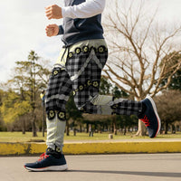 Black Palaka Hawaii Jogger Pants Kukui Nut Pikake Lei Hawaiian Tapa Pattern - Polynesian Pride