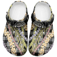 Black Palaka Hawaii Leis Clogs Shoes Hawaiian-plaid Elegant Tropical Vibes - Polynesian Pride