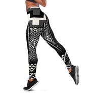 Black Taniko Aotearoa Leggings Niho Taniwha Mix Poutama LT14