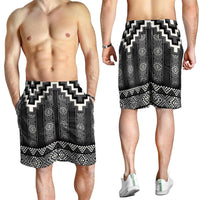 Black Taniko Aotearoa Shorts for Men Niho Taniwha Mix Poutama LT14