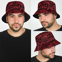 Black Tonga Kilisimasi Fiefia Bucket Hat Pacific Patchwork Xmas Vibes - Polynesian Pride