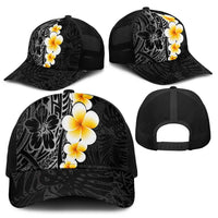 Black Tropical Plumeria With Galaxy Polynesian Art Baseball Net Cap - Polynesian Pride