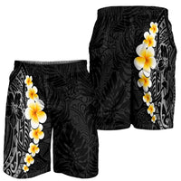 Black Tropical Plumeria With Galaxy Polynesian Art Shorts for Men - Polynesian Pride