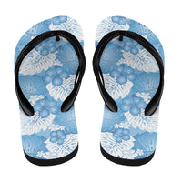 Blue Aloha Hawaii Flip Flops Monstera Hibiscus Plumeria Seamless Vibes LT14 - Polynesian Pride