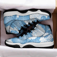 Blue Aloha Hawaii Sneakers J11 Monstera Hibiscus Plumeria Seamless Vibes LT14 - Polynesian Pride