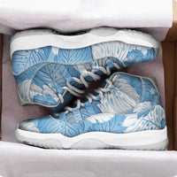 Blue Aloha Hawaii Sneakers J11 Monstera Hibiscus Plumeria Seamless Vibes LT14 - Polynesian Pride
