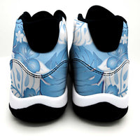 Blue Aloha Hawaii Sneakers J11 Monstera Hibiscus Plumeria Seamless Vibes LT14 - Polynesian Pride