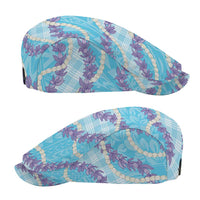 Blue Hawaii Palaka Honohono Pikake Jeff Hat Hawaiian Orchid Lei Polynesian Pattern - Polynesian Pride