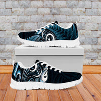 Blue New Zealand Sneakers Aotearoa Silver Fern With Manaia Maori Unique LT14 Blue - Polynesian Pride