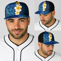 Blue Polynesia Baseball Net Cap Plumeria Tropical Leaves With Galaxy Polynesian Art LT14 - Polynesian Pride