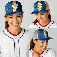 Blue Polynesia Baseball Net Cap Plumeria Tropical Leaves With Galaxy Polynesian Art LT14 - Polynesian Pride