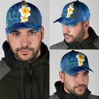 Blue Polynesia Classic Cap Plumeria Tropical Leaves With Galaxy Polynesian Art LT14