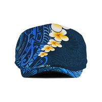 Blue Polynesia Jeff Hat Plumeria Tropical Leaves Galaxy Polynesian Art LT14 Blue - Polynesian Pride