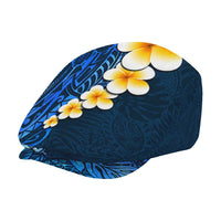 Blue Polynesia Jeff Hat Plumeria Tropical Leaves Galaxy Polynesian Art LT14 - Polynesian Pride