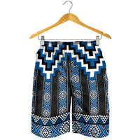 Blue Taniko Aotearoa Shorts for Men Niho Taniwha Mix Poutama LT14