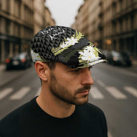 Born And Raised Aloha Hawaii Jeff Hat Kanaka Kakau Hawaiian Tiare Pakalana Lei - Polynesian Pride