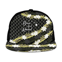 Born And Raised Aloha Hawaii Snapback Cap Kanaka Kakau Hawaiian Tiare Pakalana Lei - Polynesian Pride