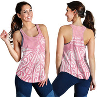 Breast Cancer Awareness Maori Women Racerback Tank Kia Kaha Kia Maia Kia Manawanui - Polynesian Pride