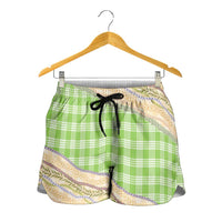 Bright Green Palaka Hawaii Leis Elegant Vibes Shorts for Women