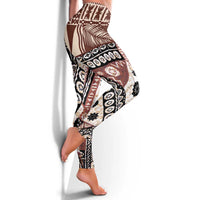 Brown Bula Fiji Leggings Unique Masi Tapa Pattern - Polynesian Pride