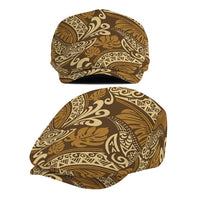 Brown Gold Monstera Jeff Hat Polynesian Tribal Pattern - Polynesian Pride