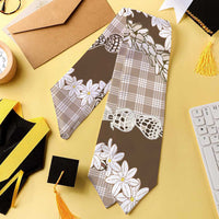 Brown Hawaii Tiare and Shell Lei Graduation Stole Hawaiian Palaka Luxury Vibes - Polynesian Pride