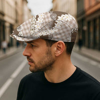 Brown Hawaii Tiare and Shell Lei Jeff Hat Hawaiian Palaka Luxury Vibes - Polynesian Pride