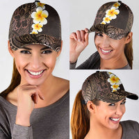 Brown Polynesia Classic Cap Plumeria Tropical Leaves With Galaxy Polynesian Art LT14