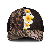 Brown Polynesia Mesh Trucker Cap Plumeria Tropical Leaves With Galaxy Polynesian Art LT14 One Size Black Brown - Polynesian Pride