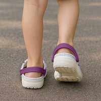 Bula Fiji Clogs Shoes Violet Plumeria Masi Tapa Pattern - Polynesian Pride