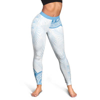 Bula Fiji Day 55th Anniversary Masi Tapa Leggings Emerald Jubilee - Turquoise LT7 - Polynesian Pride
