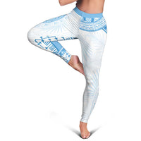 Bula Fiji Day 55th Anniversary Masi Tapa Leggings Emerald Jubilee - Turquoise LT7 - Polynesian Pride